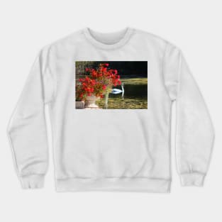 Swan And Flowers Crewneck Sweatshirt